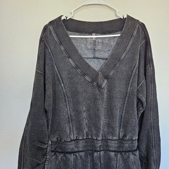 NWOT FP Movement | Intercept Romper Terry Knit Washed Black, Womens Large - Picture 7 of 10